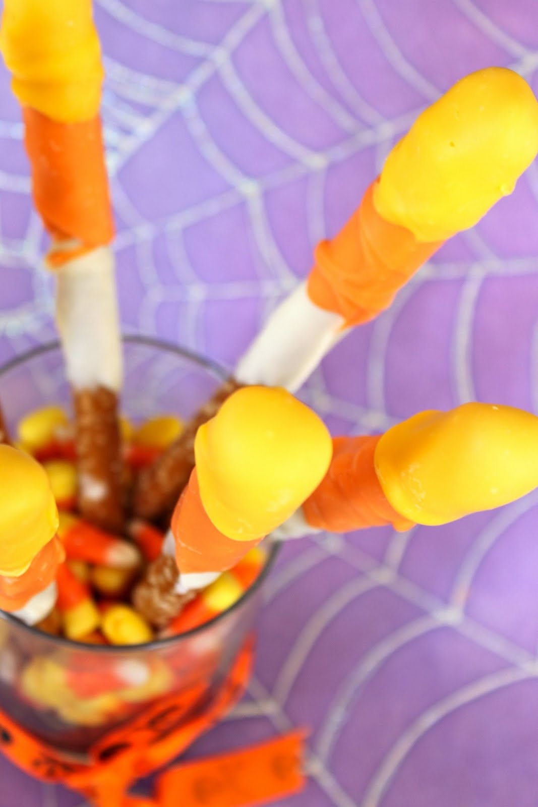 Candy Corn Pretzel Sticks