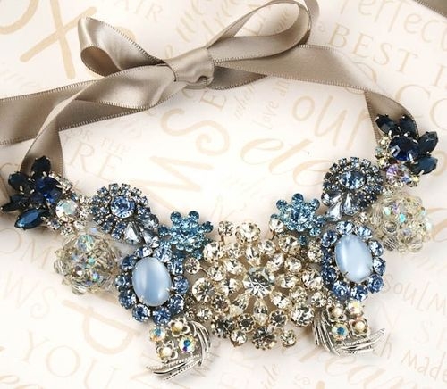 Gorgeous Necklace with Blue Diamonds & Stones Gorgeous Necklace with Blue Diamonds & Stones