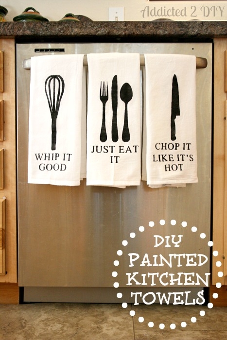 DIY Painted Kitchen Towels DIY Painted Kitchen Towels