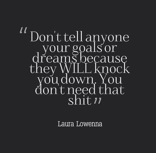 Dont Tell Anyone Your Goals