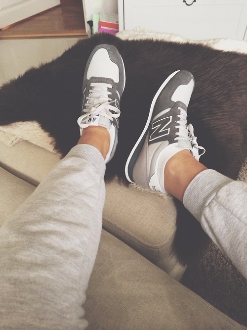Grey and white new balance Grey and white new balance