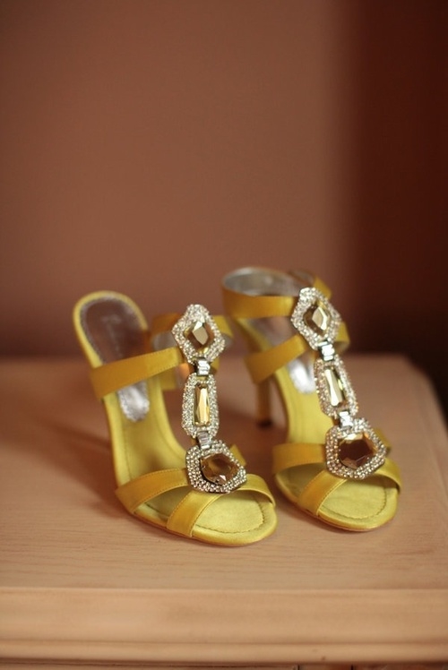 Gold High Heel Sandals with Rhinestone T-Strap Gold High Heel Sandals with Rhinestone T-Strap