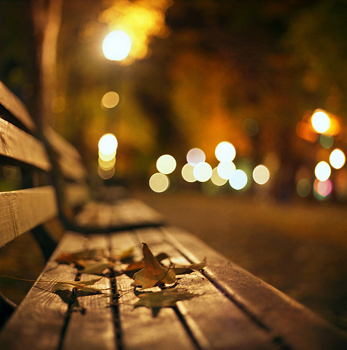 City bench bokeh City bench bokeh