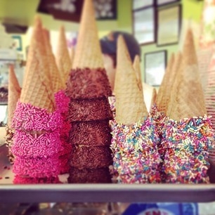 Sprinkled ice cream cones