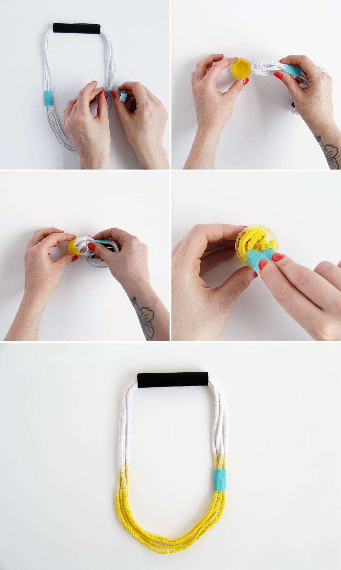 Ombre Wrap Rope Necklace Tutorial