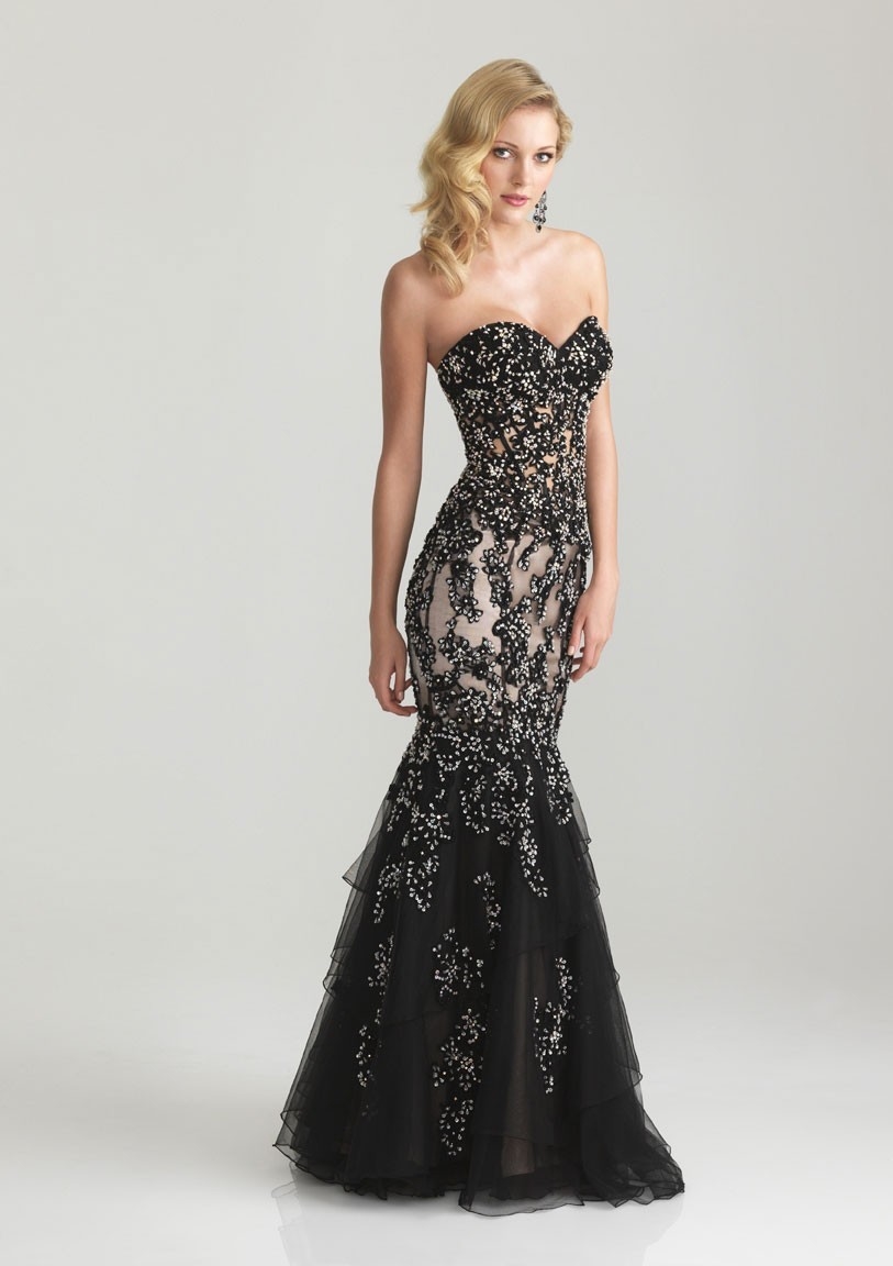 Beaded Floor Length Strapless Gown Beaded Floor Length Strapless Gown