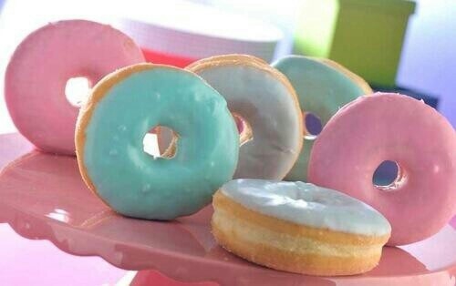 Pastel colored donuts