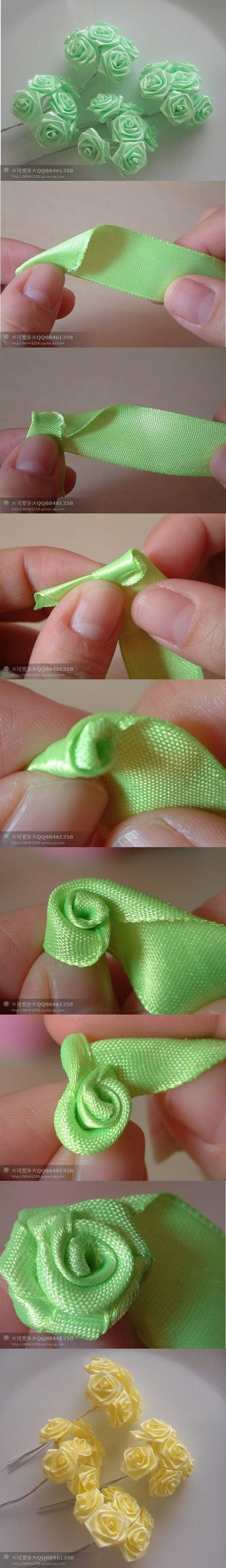 DIY Mini Ribbon Roses