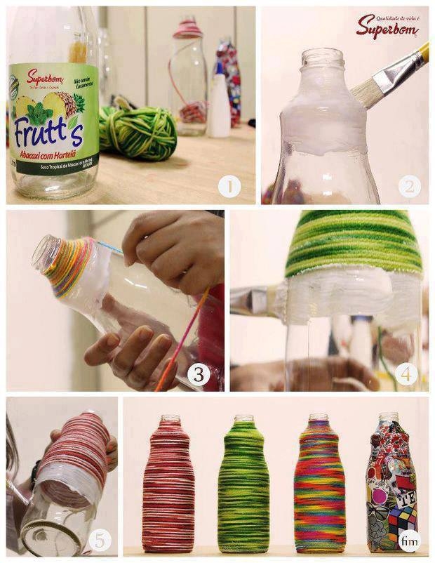 DIY Yarn Bottles Tutorial