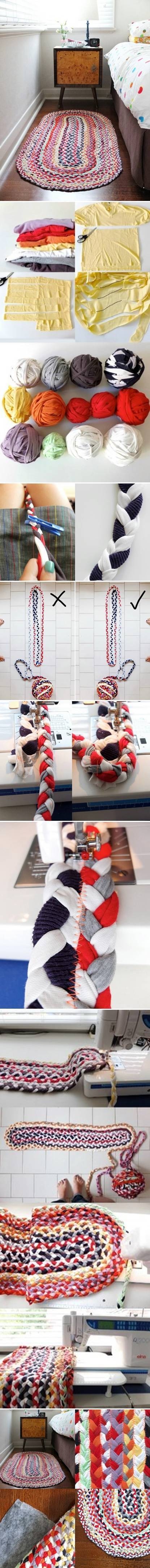 DIY Old Shirt Mat