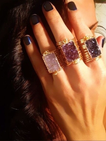 Rectangle Stone Rings