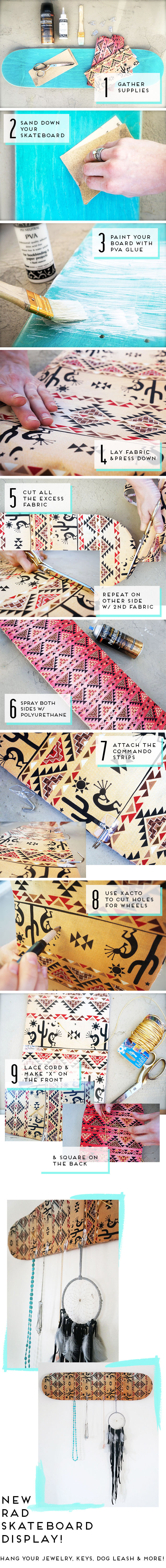 DIY Skateboard Jewelry Organizer