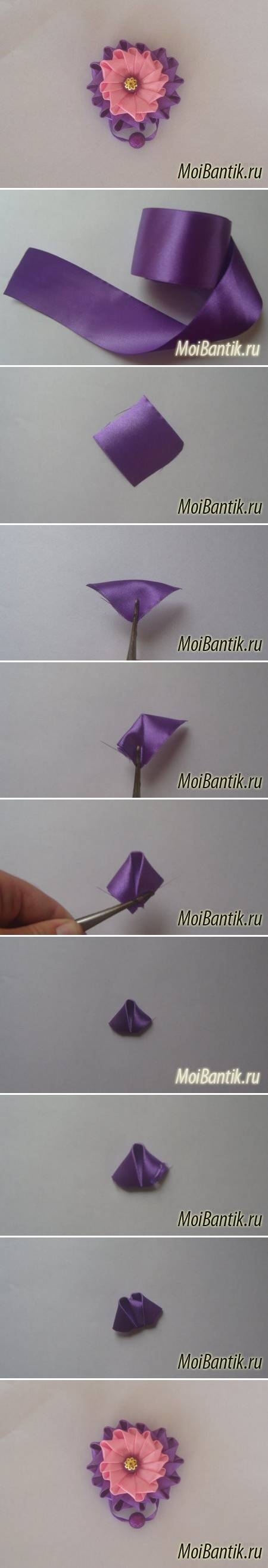DIY Ribbon Button Flower DIY Ribbon Button Flower