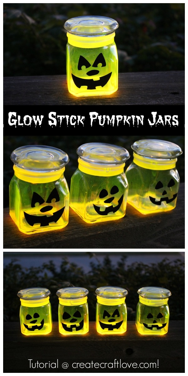 DIY Glow Stick Pumpkin Jars
