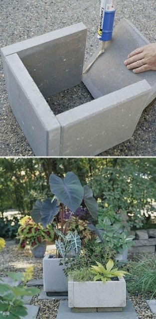 Stone paver to stone planters Stone paver to stone planters