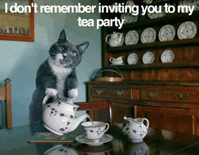 I don't remember inviting you to my tea party!
