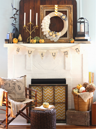 Cute Autumn Decorated Mantle Cute Autumn Decorated Mantle