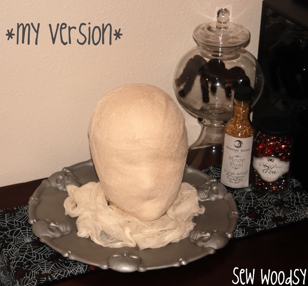 Mummy head on a platter