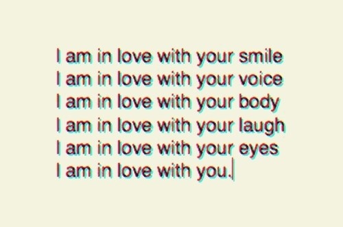I am in love with you