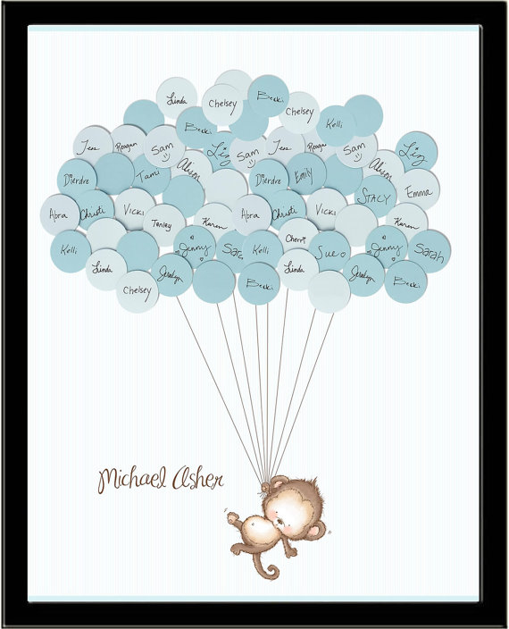 Baby shower guestbook monkey Baby shower guestbook monkey