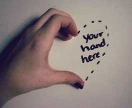 your hand here
