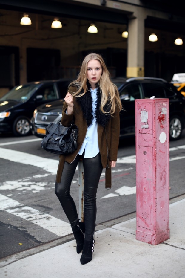 Black Leather Pants, Boots with Suede Jacket