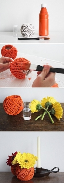 DIY Yarn Vases DIY Yarn Vases
