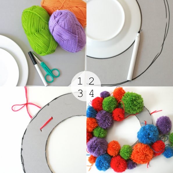 DIY Pom Pom Wreath