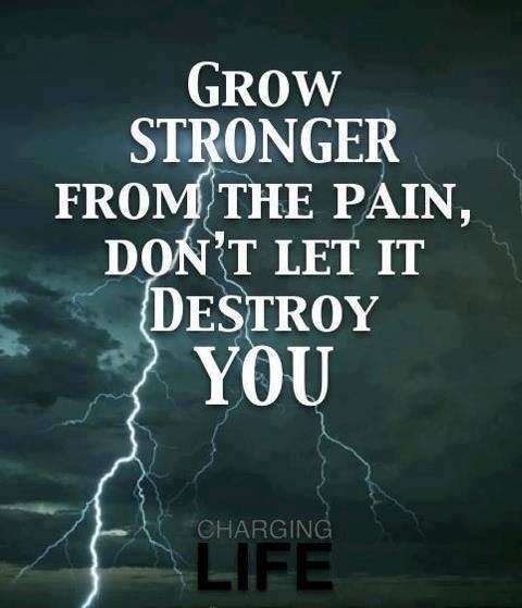 Grow stronger from the pain Grow stronger from the pain