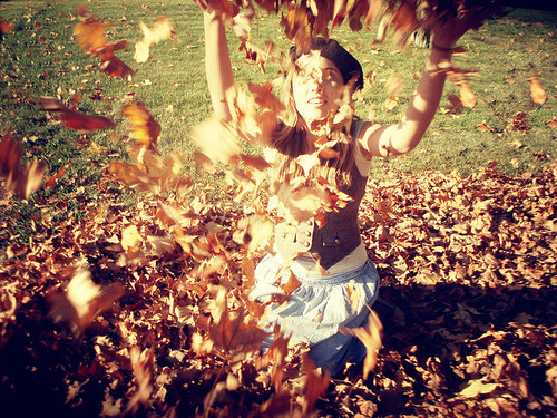 Playing in the leaves Playing in the leaves