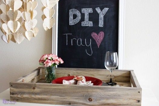 Aged rustic wood tray