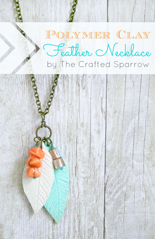 Polymer Clay Feather Necklace Polymer Clay Feather Necklace