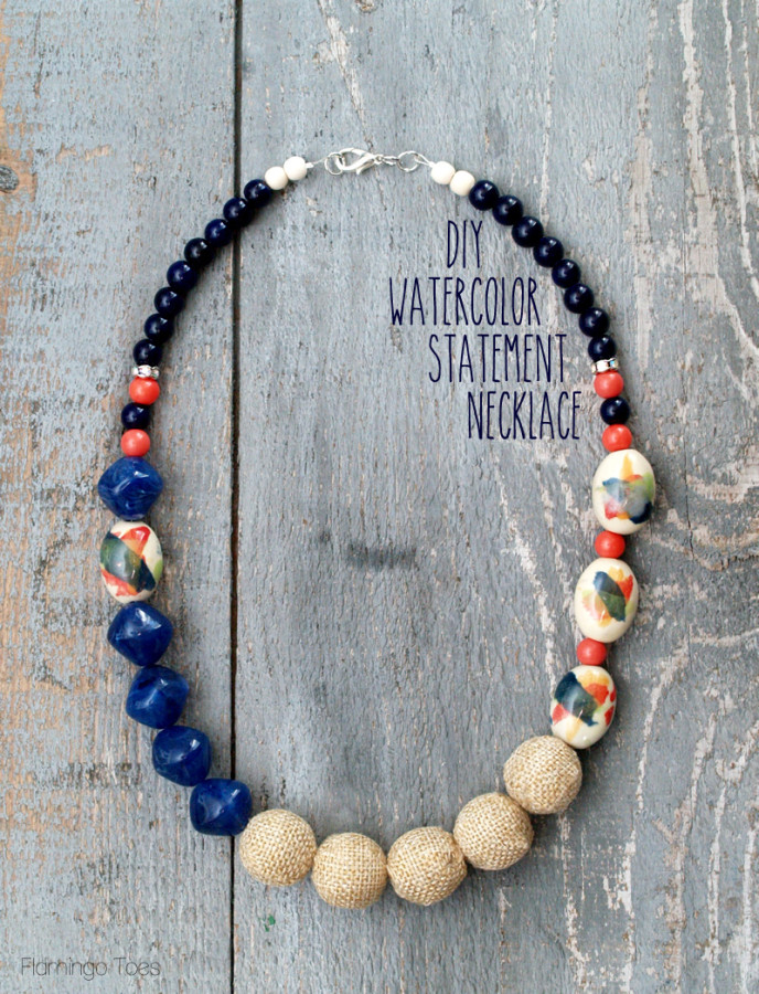DIY Watercolor Statement Necklace