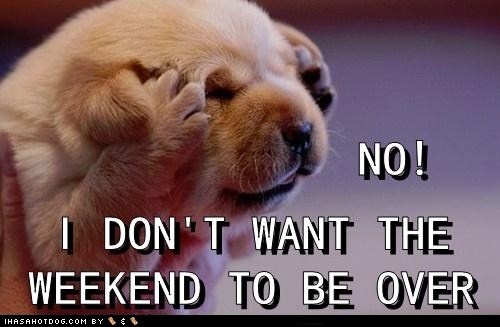 I don't want the weekend to be over