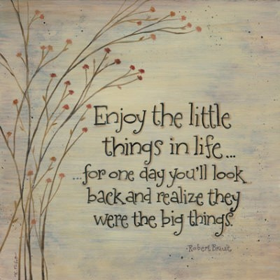 Enjoy the little things Enjoy the little things