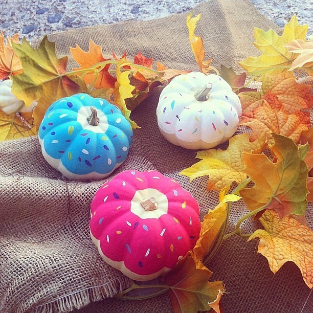 Donut pumpkin decoration