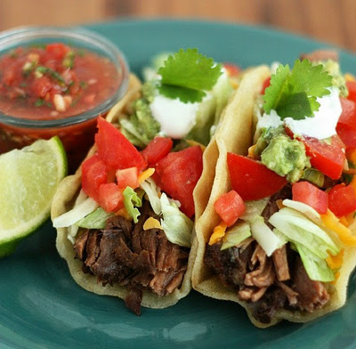 Shredded beef tacos Shredded beef tacos