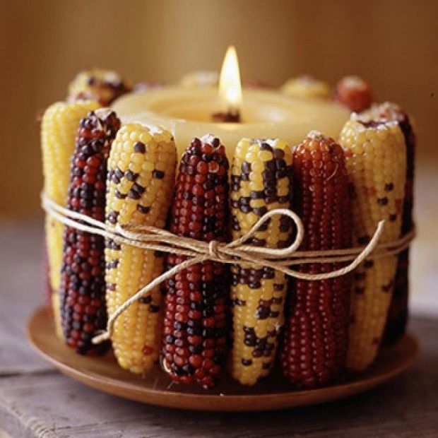 Indian Corn Around Candle Indian Corn Around Candle