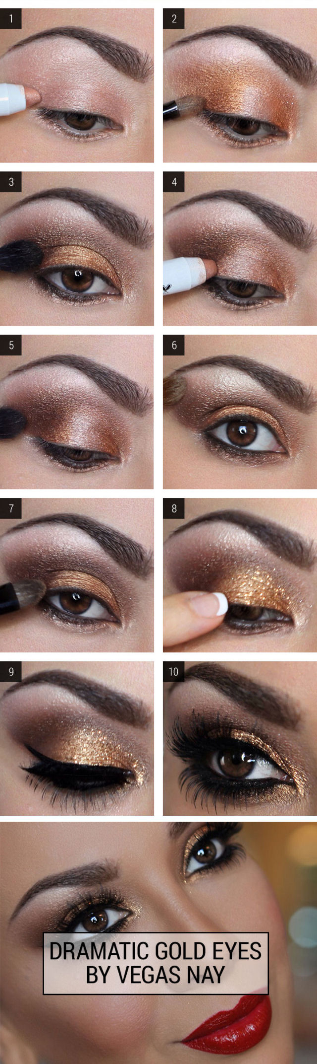 Dramatic Gold Eye makeup