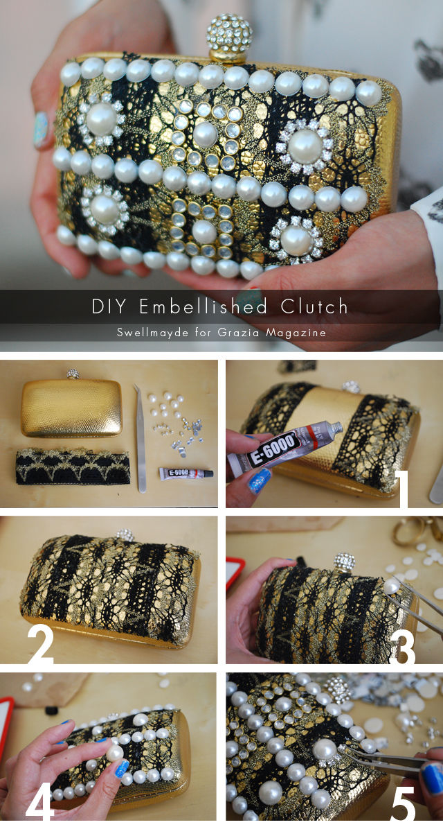 DIY Embellished Clutch