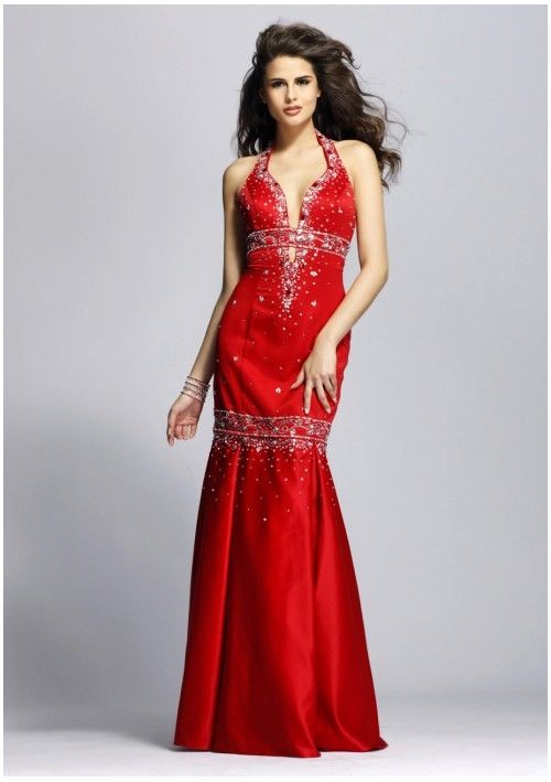 Res Halter Gown with Sequins