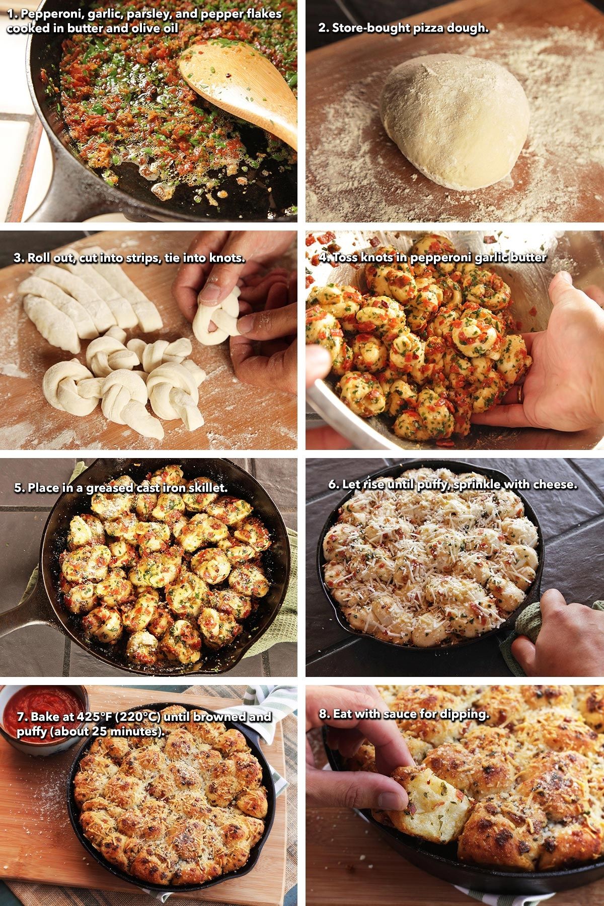 Pull ApartGarlic Butter Pepperoni Knots