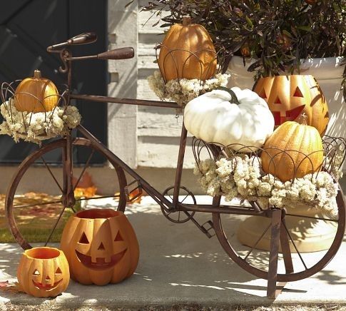 Antique bike and pumpkin decor Antique bike and pumpkin decor