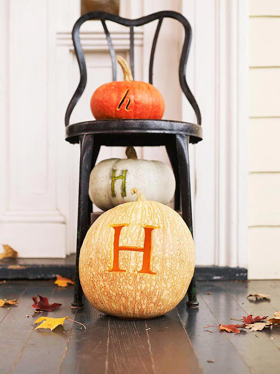 Monogrammed pumpkins Monogrammed pumpkins
