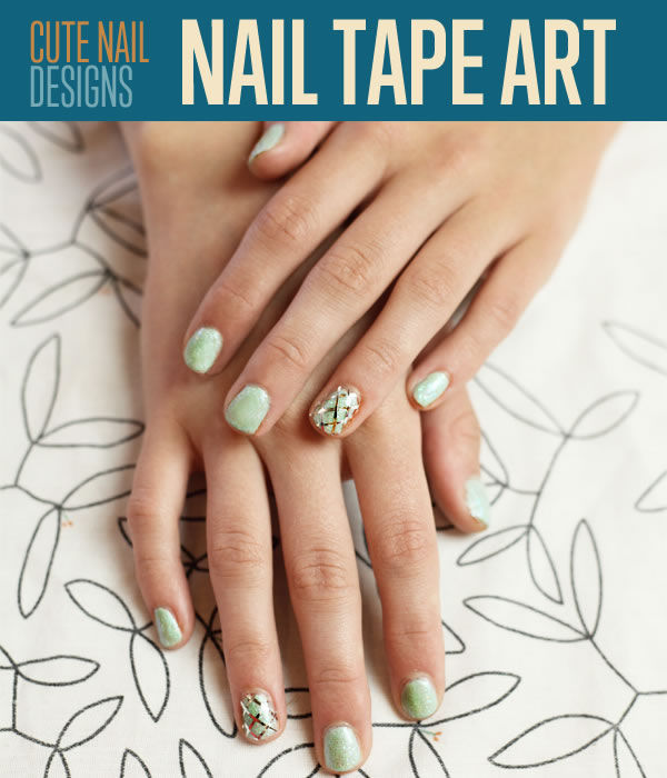 Nail tape art