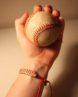 Baseball string bracelet