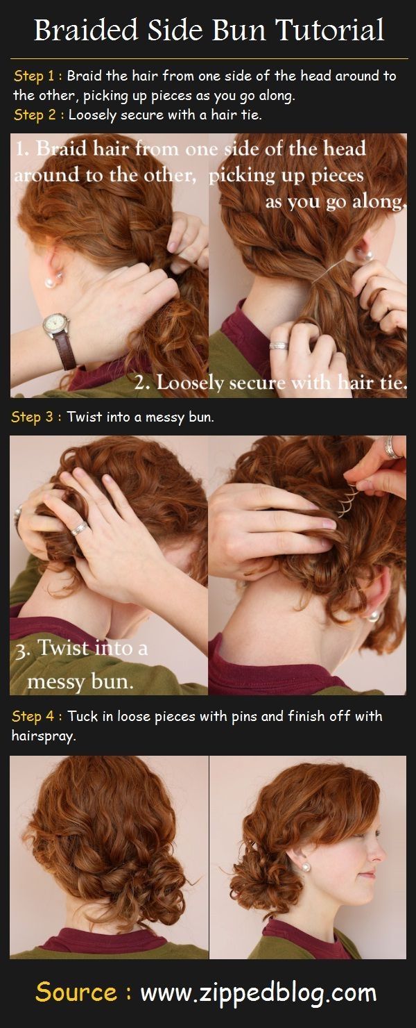 messy hair side bun tutorial