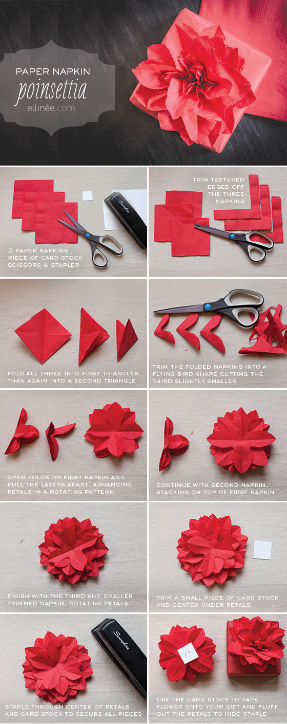 DIY Paper Napkin Poinsettias DIY Paper Napkin Poinsettias
