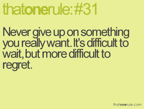 Never give up on something you really want Never give up on something you really want