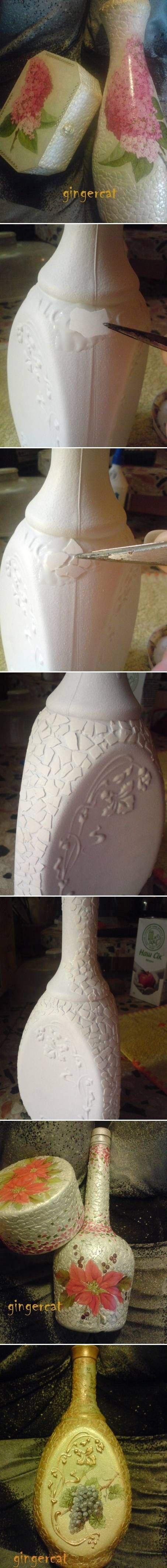 DIY Eggshell Bottle Decoupage DIY Eggshell Bottle Decoupage